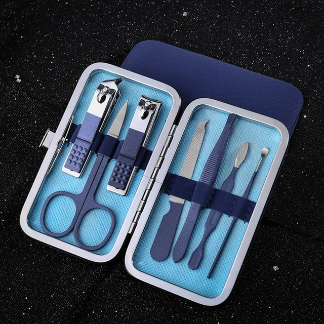 TXD 7-20Piece Manicure Tool Set Nail Clippers Dead Skin Nail Scissors Stainless Steel Nipper Tweezer Cuticle Remover Accessories 7026A 7-piece