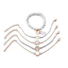 Новые ювелирные изделия модный тренд Луна земля Лотос сердце браслет женский кисточкой набор женский браслет с омаром