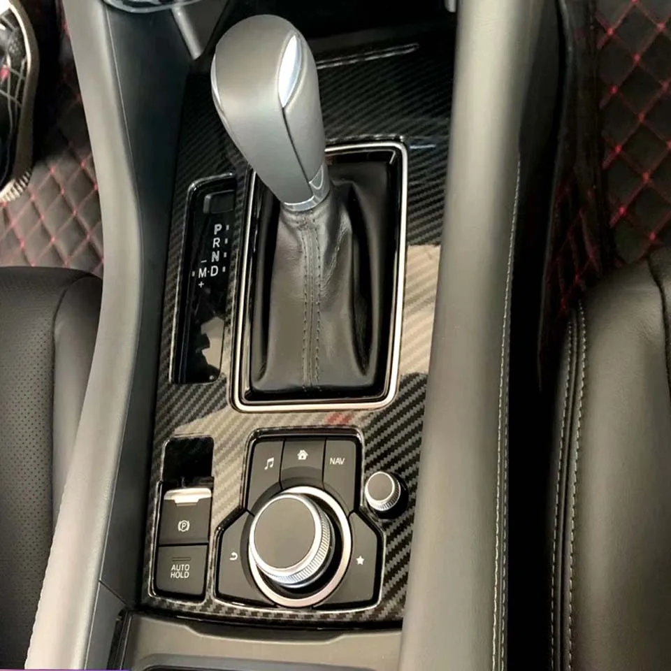 

For Mazda 6 Atenza 2019 2020 Carbon Fiber Interior Inner Gear Shift Box Panel Cover Trim Sticker Auto Accessories Car Styling
