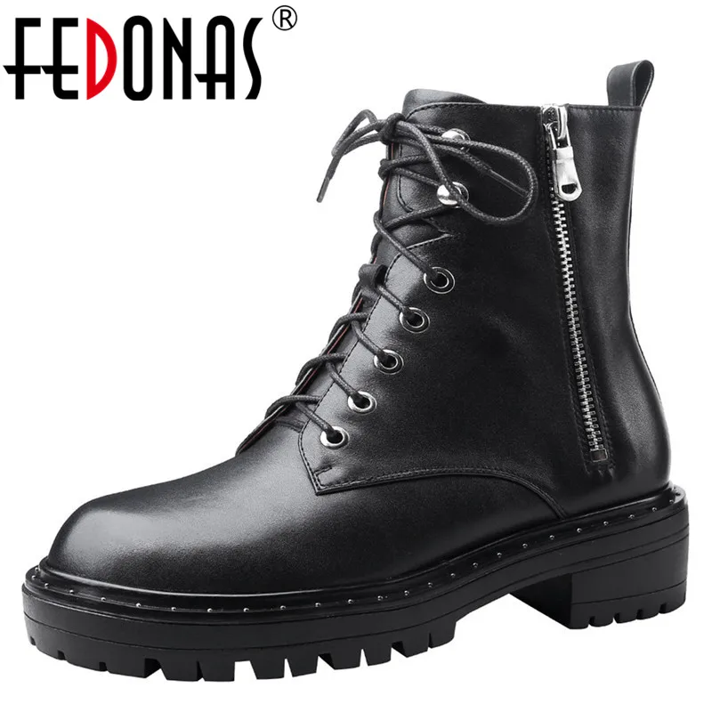 

FEDONAS 2020 Fashion Short Boots Women Autumn Winter Ankle Boots Basic Casual Shoes Woman Slip On Side Zipper Cool Boots