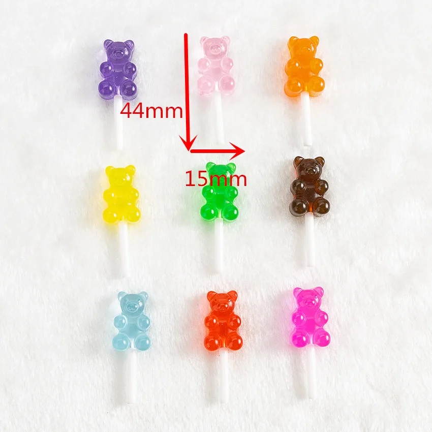 12 шт Смешанные 44*15 мм Gummy Bear леденец блеск Haribo Конфеты Flatback изделия из кабошона для сережек и подвесок