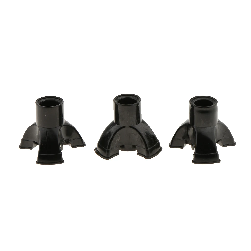 3Pcs Black Heavy Duty Ferrules Rubber End Bottom Cane Tips Protector Walking Stick Crutch Tip End, 19mm / 22mm