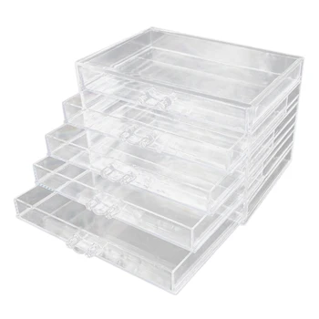 

Transparent Five Layers Nail Manicure Storage Box Portable Adjustable Container Acrylic Organizer Nail Tools