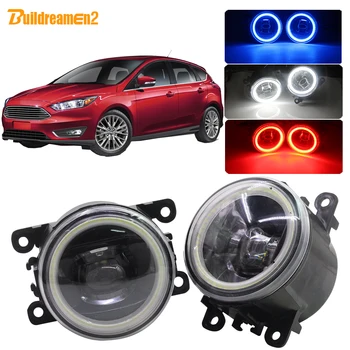 

Buildreamen2 For Ford Focus MK2 MK3 2004-2015 Car H11 4000LM LED Bulb Fog Light Assembly Angel Eye Daytime Running Light DRL 12V