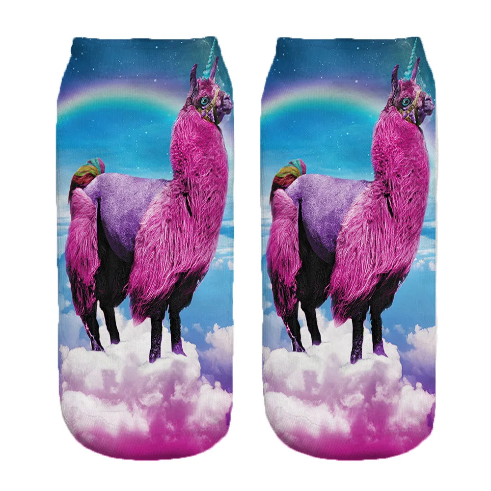 Cute funny animal print women's socks 3D three-dimensional pattern sheep unicorn camel cartoon socks gift new beautiful