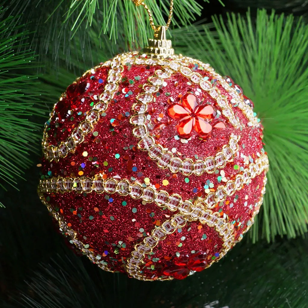 8 см Merry Christmas Стразы блестящие шары шар орнамент с рождественской елкой украшение для дома елка висячая