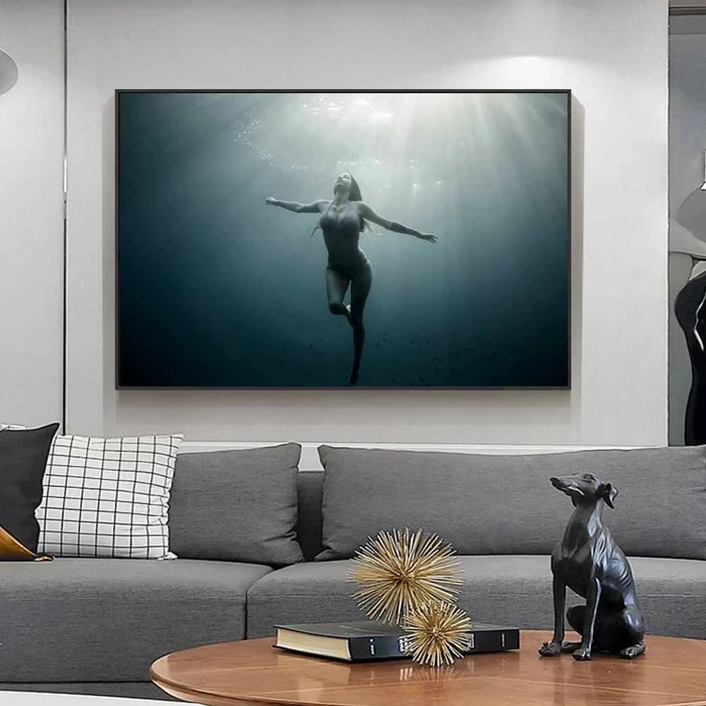 Diving Decor Home Diving Decoration Ocean Goddesses Home Decoration  Diving Poster Painting  Calligraphy Aliexpress