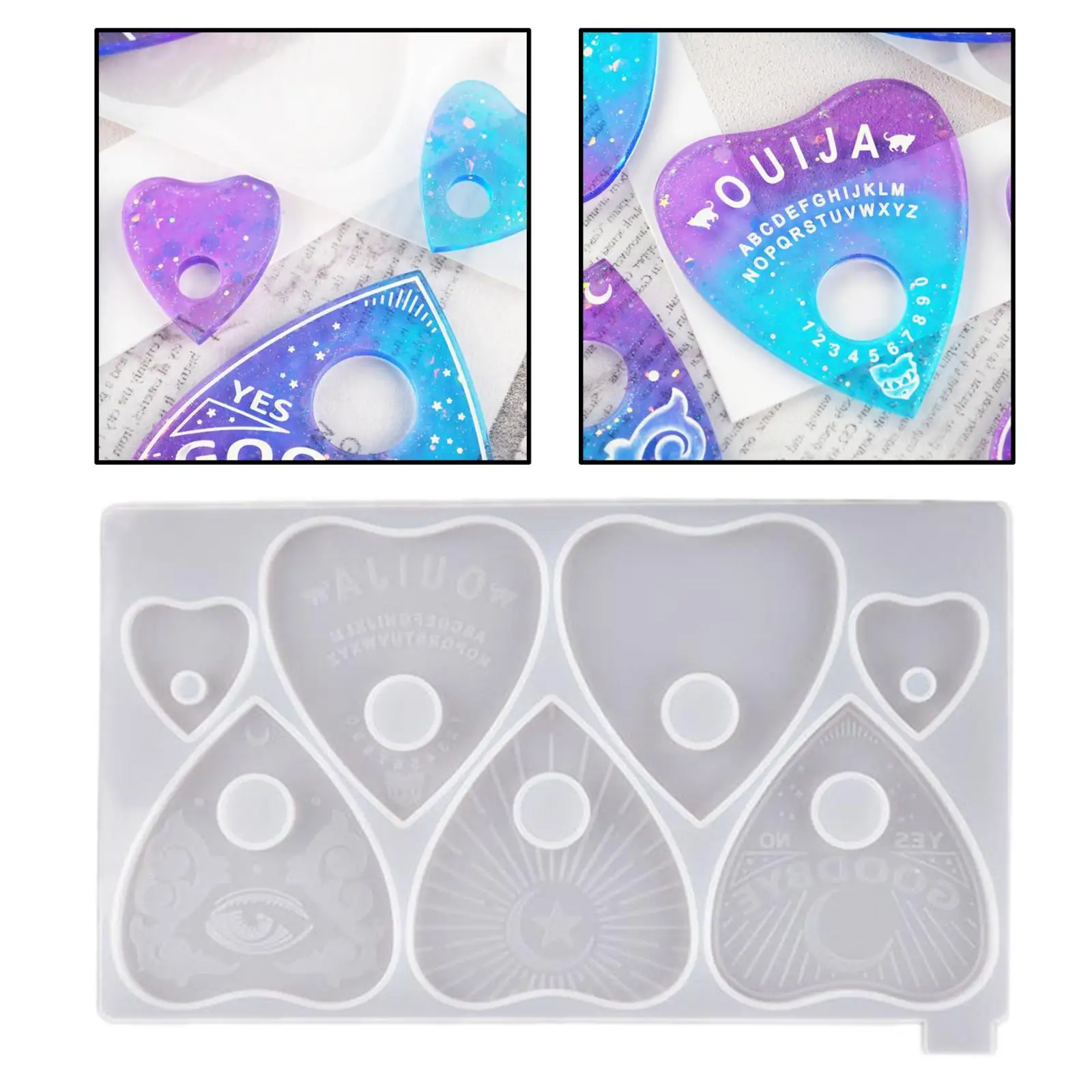 Silicone Mold Ouija Board Resin Jewelry Pendant Mould DIY Making Craft Handmade