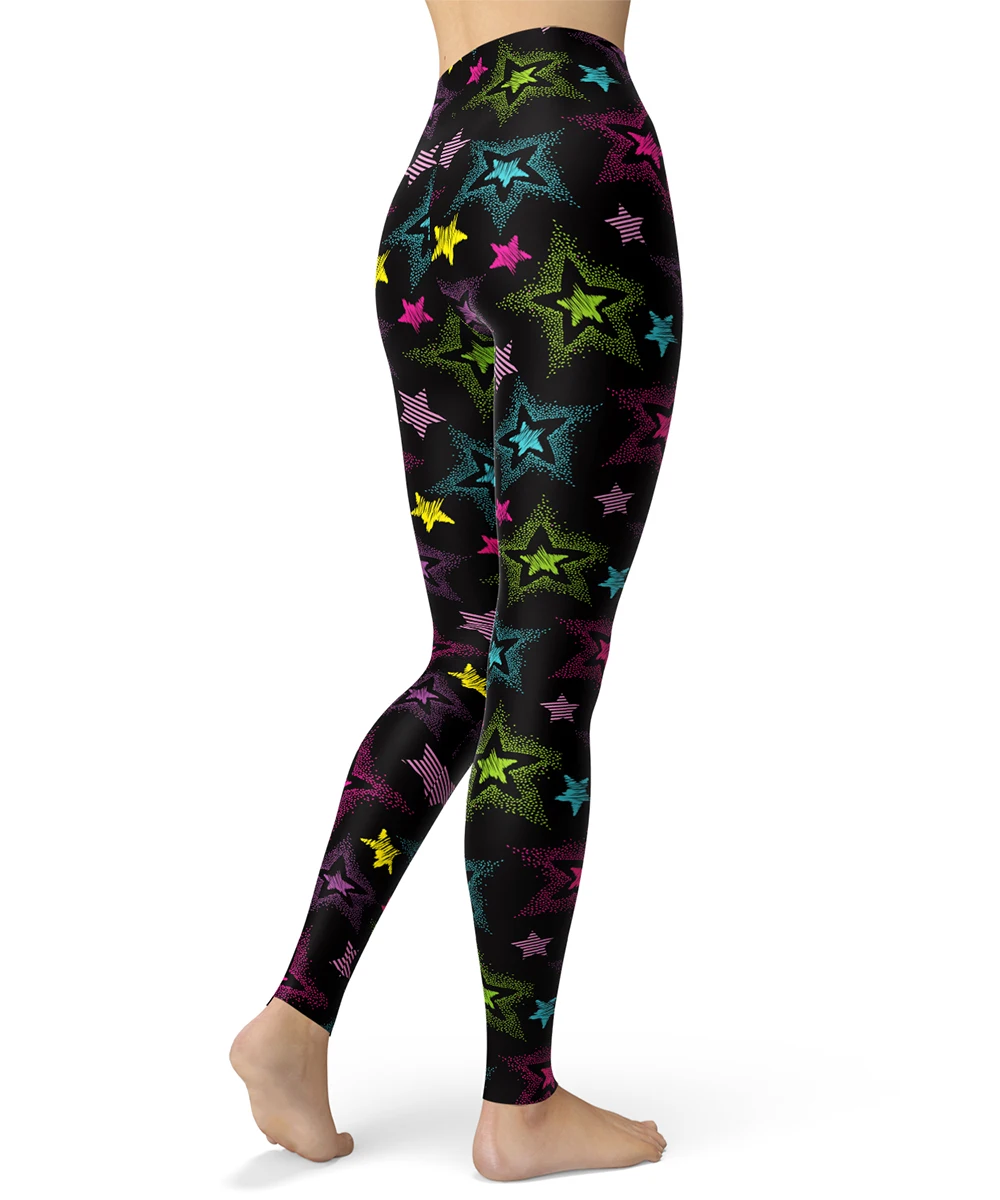 Shiny Star Printed Leggings for Women 