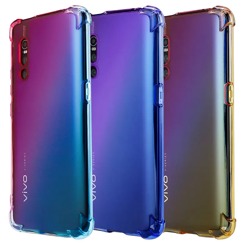 For vivo X27 Transparent Gradient Case for pro Soft Silica TPU Phone Back Cover | Мобильные телефоны и аксессуары