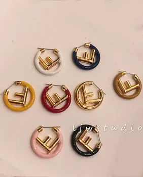 

F Earrings High Sense Non-Mainstream Chic Ear Stud 2020 New Style Trendy Net Red Ocean Ear Pendant Elegant High Atmosphere Ins