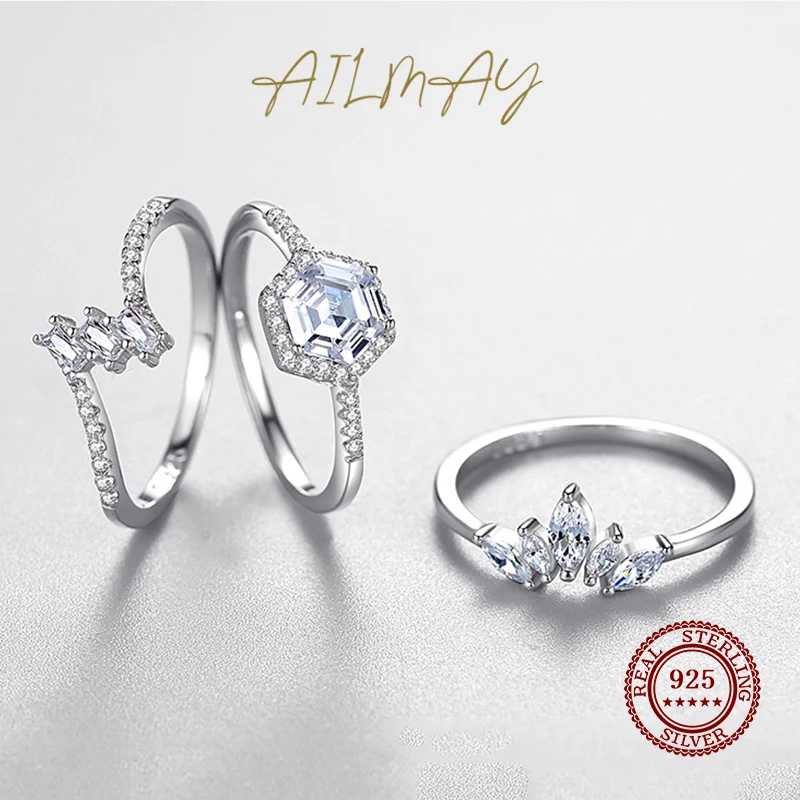 925 Sterling Silver Simple crown Finger Ring For Women Girls Party Accessories Jewelry