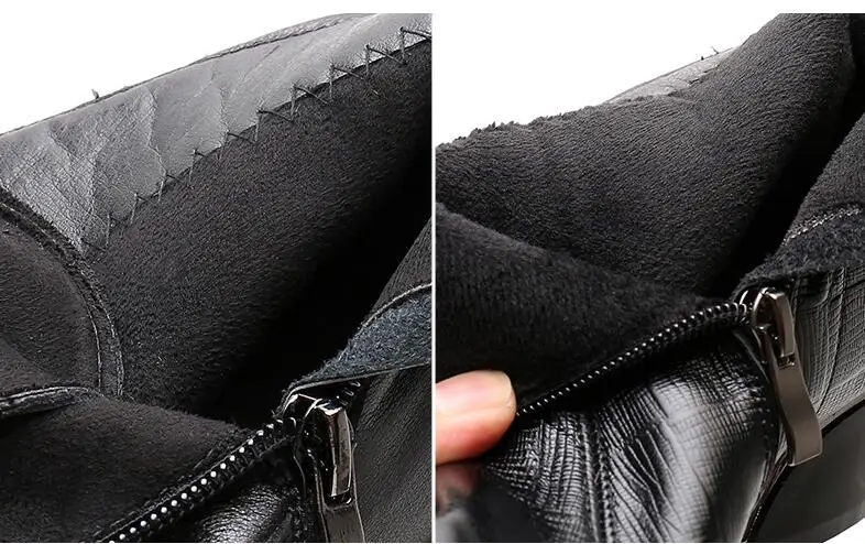 GKTINOO New Ankle Boots Women Pointed Toe Thick Heels Genuine Leather Shoes Short Boots Soft Sole Footwear Plus Size 35-43