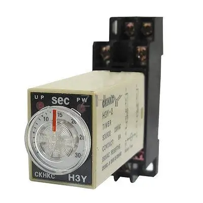 

AC 220V H3Y-2 0-30 Seconds 30S DPDT 8 Pins Power on Time Delay Relay w Socket