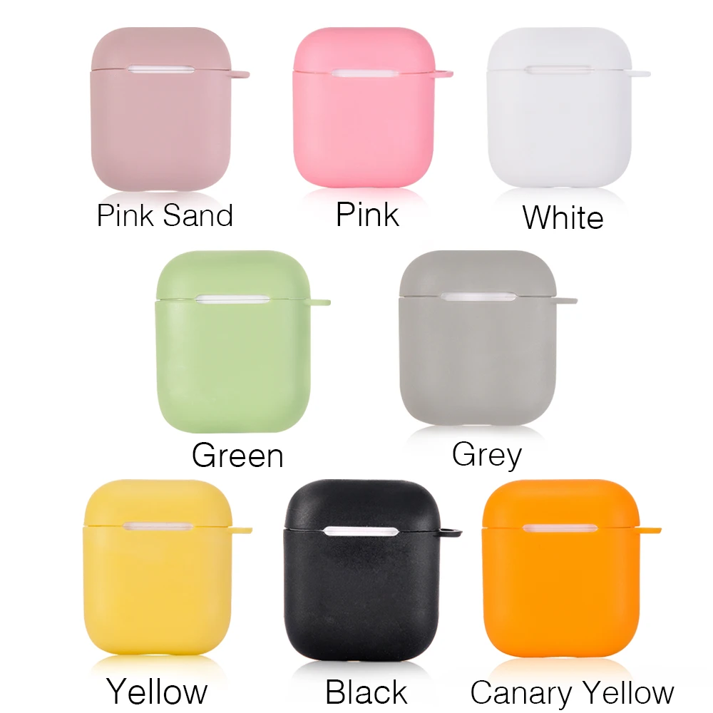 MAYCARI сплошной цвет мягкий силикон для Apple Airpods 1/2 беспроводной Bluetooth защитный чехол