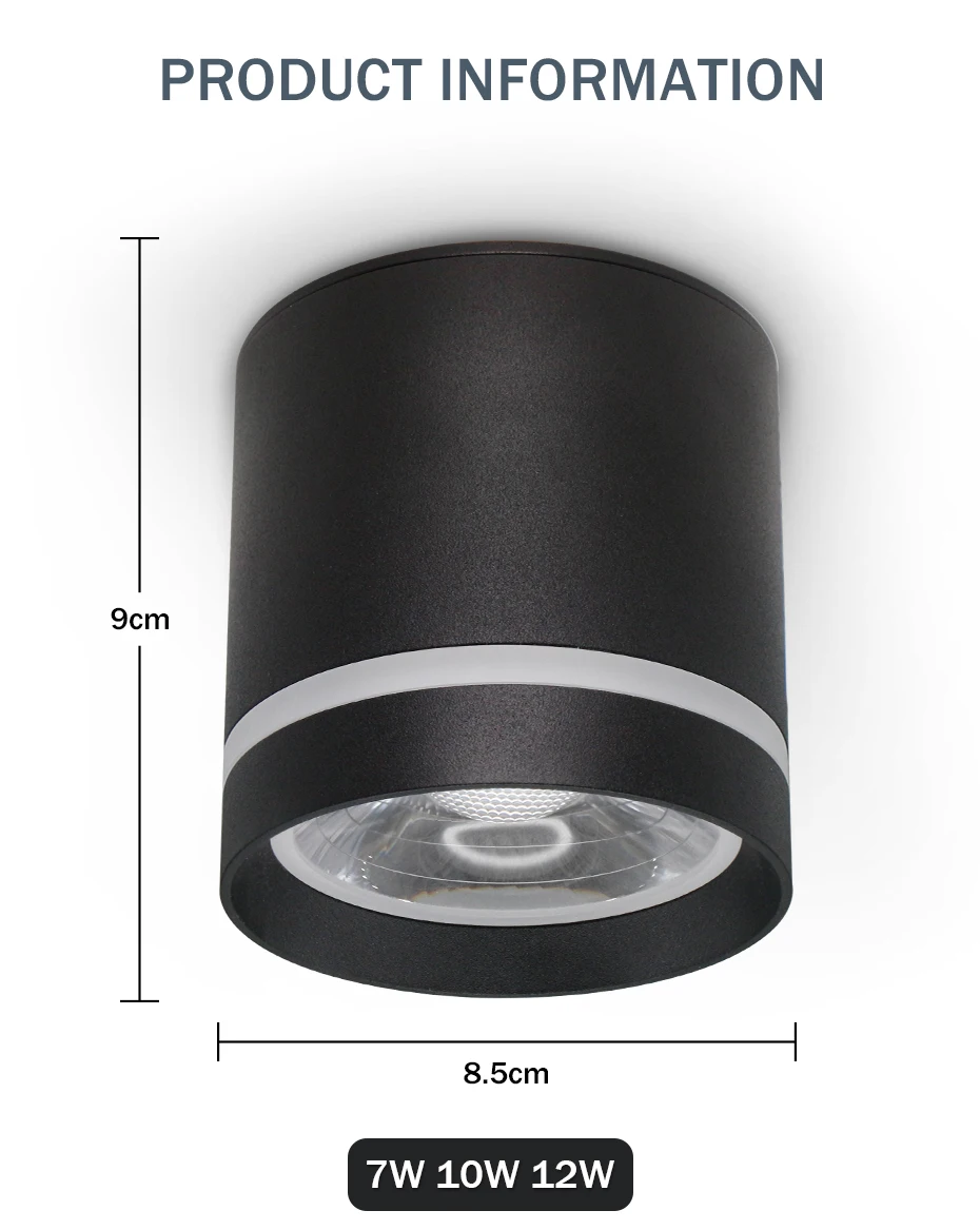 [DBF]Macaroon Aluminum Surface Mounted Ceiling Downlight 7W 10W 12W LED Ceiling Spot Light AC110/220V for Kitchen Living room