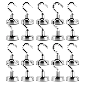 

12Lbs Heavy Duty Magnetic Hooks, Strong Neodymium Magnet Hook For Home, Kitchen, Workplace, Office And Garage, Pack Of 20