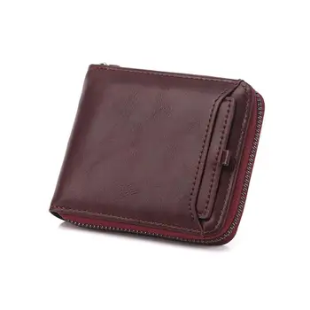 

Multifunctional short wallet Men's Luxury Leather Short Coin Zipper Banknote Holder Wallet Credit ID Card X5E0