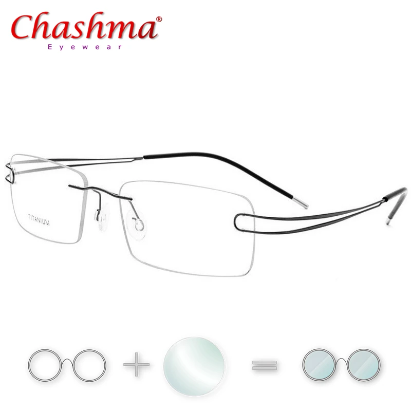 2019 Titanium Prescription Glasses Rimless Men Women Fashion Business Eyeglasses Accessories |