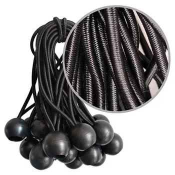 

Ball Bungee Cords Black Tie Down Cords For Tarp, Canopy Shelter, Wall Pipe, UV Resistant T