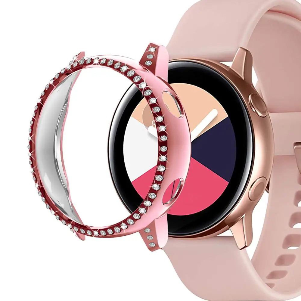Чехол со стразами для Samsung Galaxy Watch Active 40 мм Active2 44 противоударный сейсмостойкий |