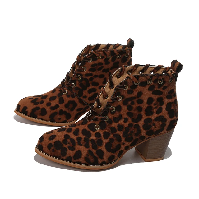 deep v leopard booties