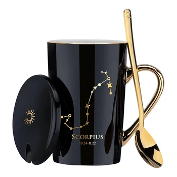 

Creative Coffee Mug Spoon Travel Ceramics Office Reusable Breakfast Coffee Mug with Handle Kubek Do Kawy Couple Mugs XX60CM