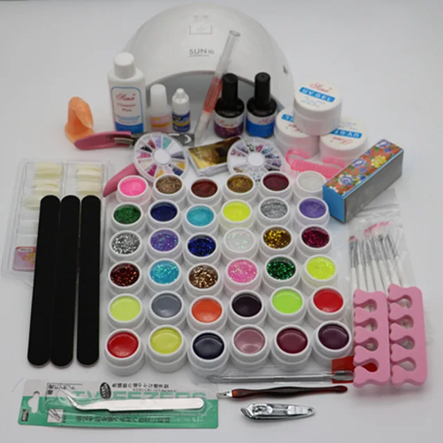 Günstig Neue Pro 36W UV GEL Weiße Lampe   36 Farbe UV Gel Nail art polnischen Werkzeuge Set Kit MS 111