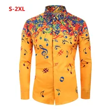 Полосатая однотонная Свободная рубашка с принтом желтая Повседневная брендовая блузка тонкая пляжная ретрорубашка Мужская рубашка с длинными рукавами мужской верх