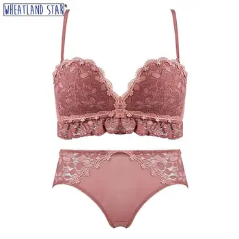 

Ensemble Lingerie Femme Sexy Woman Underwear Set Floral Pattern Push Up Bra and Brief Set Convertible Straps Women's Intimates