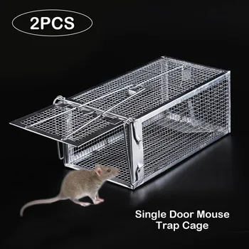 

Behogar 2PCS Single Door Mouse Rats Rodents Animal Trap Cage with Sensitive Trigger for Home Farm Restaurant Hotel Garage