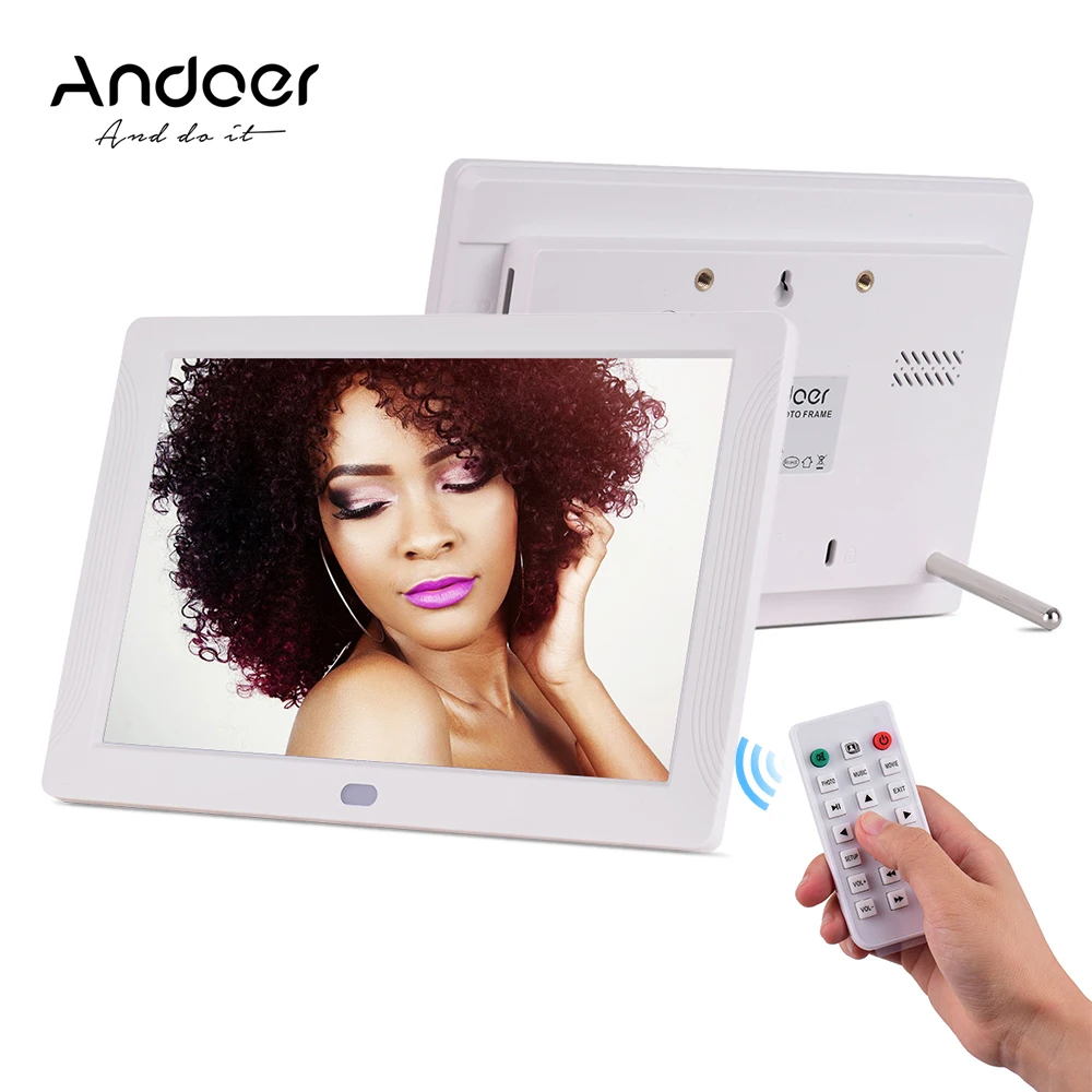 Andoer P701 7 дюймов светодиодный цифровой фоторамки электронный альбом 1280*800 HD 16:9 дисплей Поддержка музыки с пультом дистанционного управления