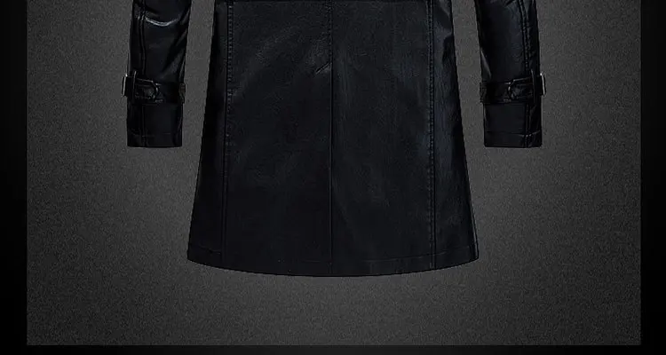 3XL мужское черное хаки кофейное Красное длинное пальто из искусственной кожи ветровка двубортные мужские пальто с поясом D48