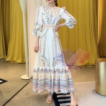 

Woman Long Dress Vintage Designer 2020 New Embroidered Dresses Club Wear