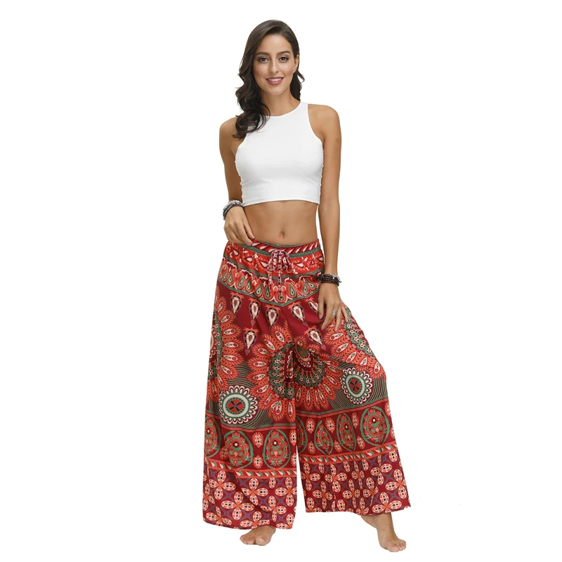 

Loose Wide Leg Pants Gypsy Hippie Aladdin Baggy Yoga Indian Women Casual Printed Trousers Female Boho India Pakistan Clothing