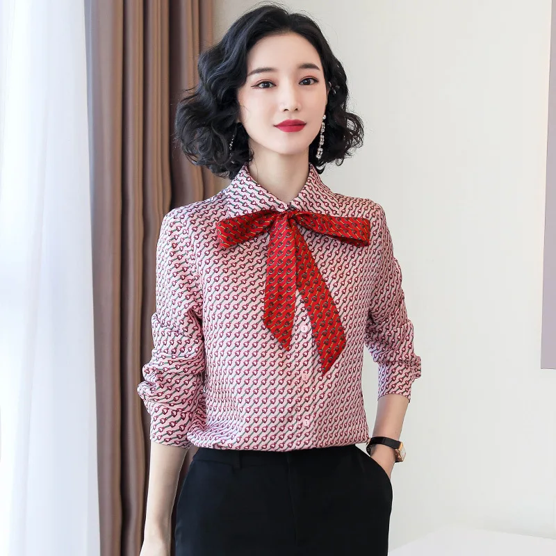 

Shirt Women's Sense of Design Non-mainstream 2019 Autumn New Style Fashion Western Style Young Long Sleeve Retro Hong Kong Flavo