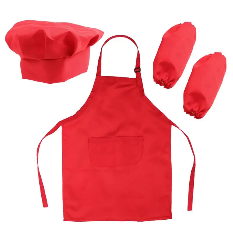 

60cm Kids Chef Set Complete Kids Kitchen Gift Playset With ChefS Hat Apron Cooking Sleeve For Cooking Baking Painting