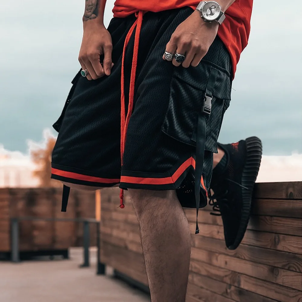 

2020 Mens Fitness Shorts Men Brand Gyms Hip Hop Fitness Bodybuilding Short Pants Beach Mesh Sportswear Men Casual Shorts
