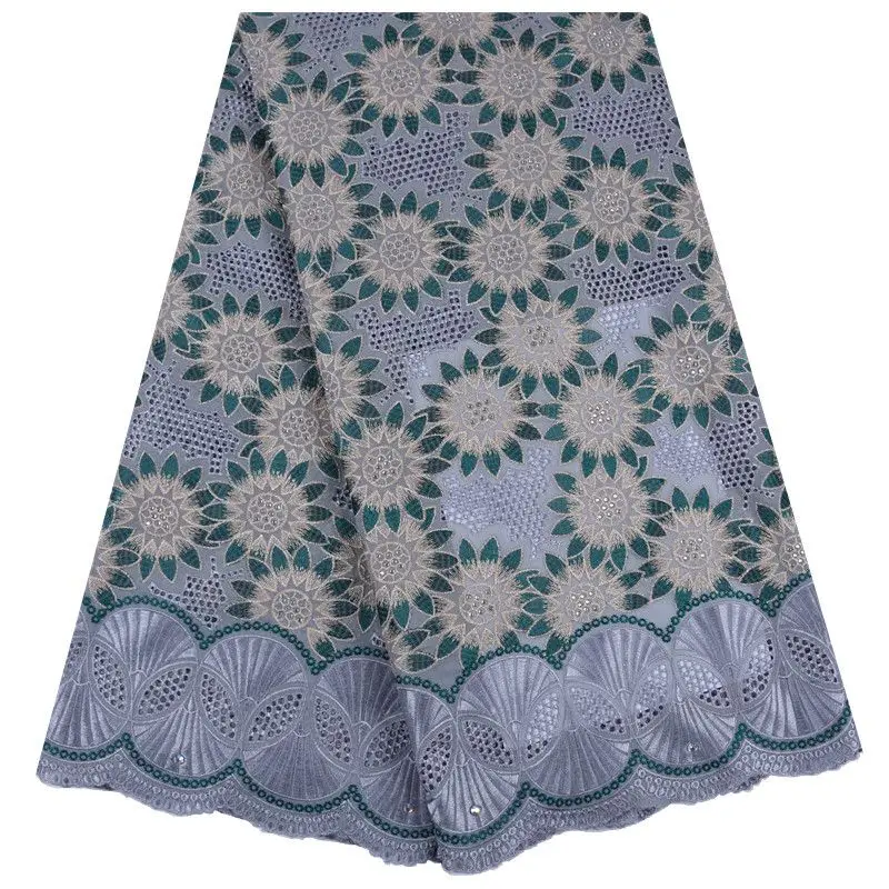 Latest Swiss African Cotton Lace Fabric High Quality Swiss Voile Lace In Switzerland With Stones For Sewing Dresses S1728 - Цвет: As Picture 4