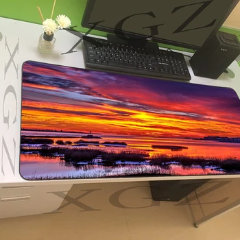 

XGZ Customized Anime Game Large Mouse Pad Black Locking Edge Red Sunset Office Computer Desk Mat Slip Lol Csgo Player Xxl