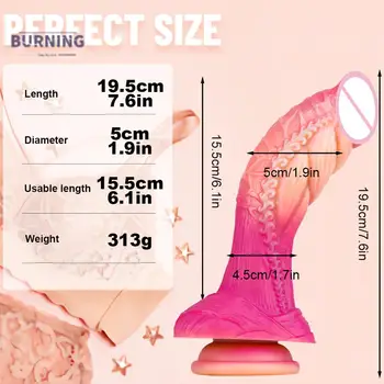 Sex Shop Silicone Dildo Huge Anal Toy Soft Monster Sex Toys for Women Lesbian Masturbator Vaginal Stimulation Massage Adult Toy 6