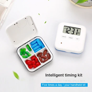 

Pill box Medicine Storage Box Smart Electronic Medicine Boxes Timing Reminder Pill Container Alarm Timer Pills Organizer XA76Z