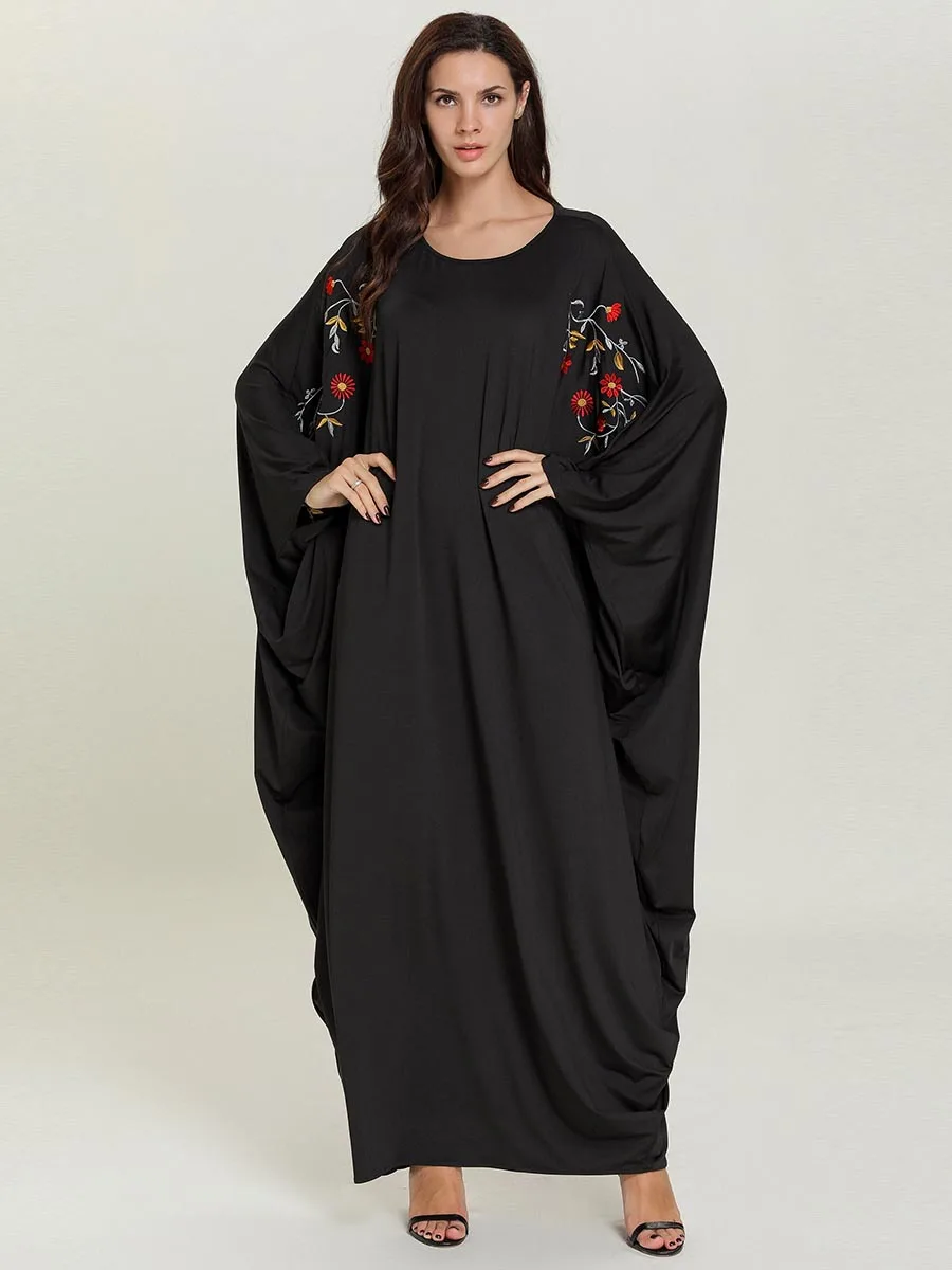 

Turkey Muslim Abaya Dress Women Moroccan Kaftan Batwing Sleeve Loose Kimono Jubah Maxi Vestidos Dubai Prayer Islamic Clothing