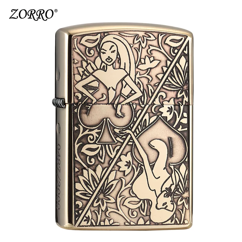 

Zorro Z series authentic kerosene lighter wind proof personality beauty poker lighter for men's birthday to boyfriend