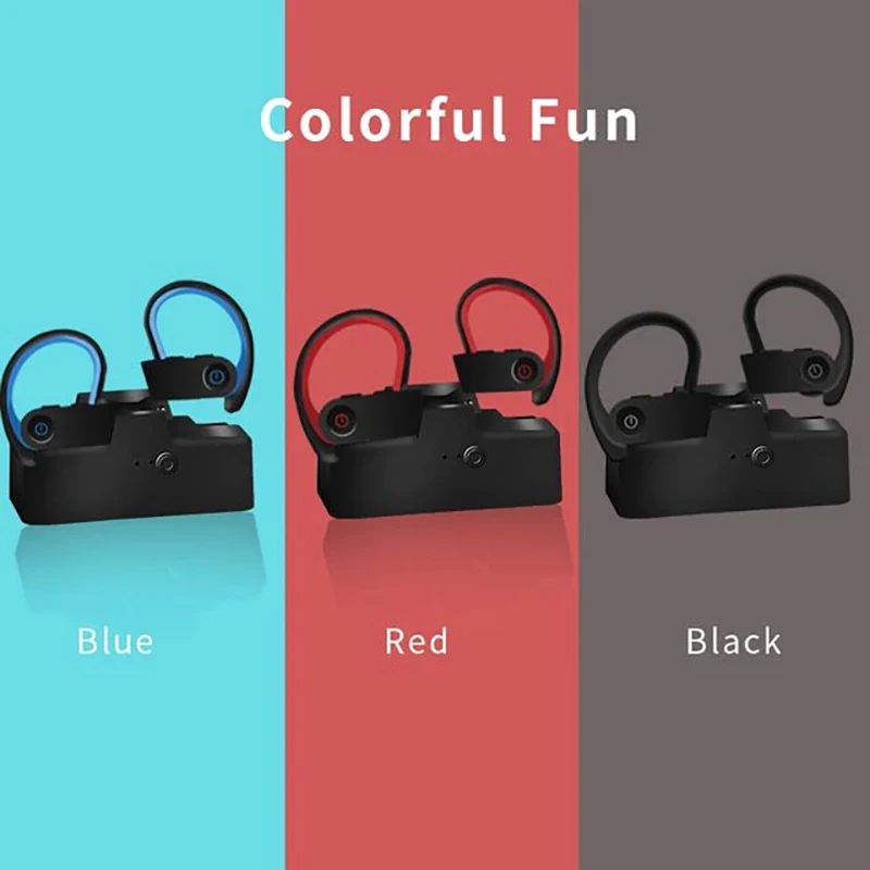 TWS 3 6 Wireless earphone Bluetooth Headset Sports Ear Hook Wireless Headphones Earbuds with charging bin volume control