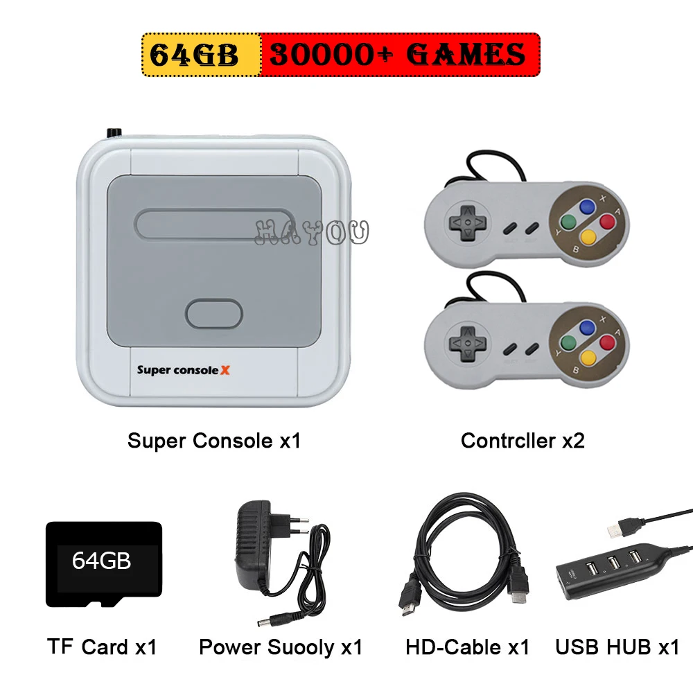 Video Game Console Retro WiFi Super Console X HD TV Box Video Game Player for PS1/N64/MD With 40000+Games 2 Wireless Controllers 