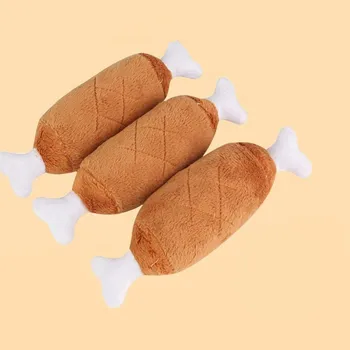 

3pcs Pet Supplies Dog Toys Plush Chicken Leg Shape Chews Pet Toys Teeth Cleaning Training Dog Bites Toys Family Interactive Toys