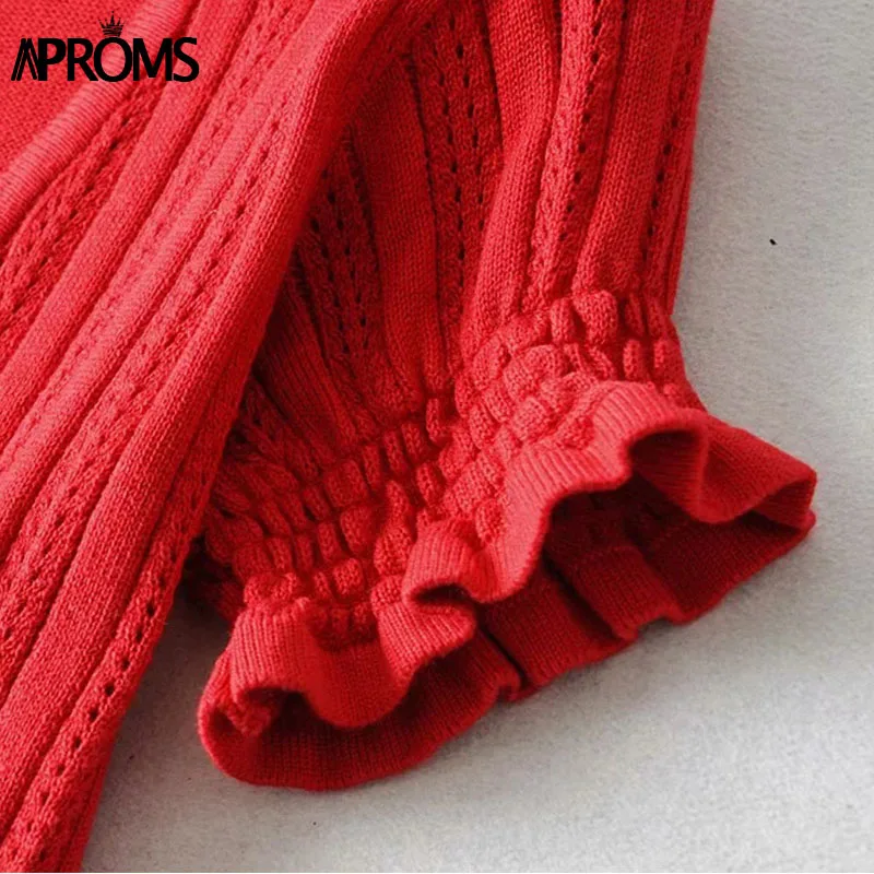 Aproms элегантная вязанная укороченная блузка с v образным вырезом женская рубашка
