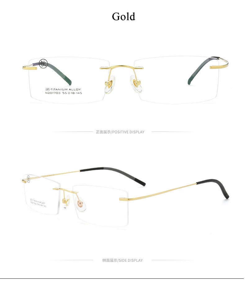 KLAR Optische Mode Randlose Brille Rahmen Speicher Titan Brillen Rezept Ultraleicht Flexible Rahmen Hohe Qualität Neue – Detail 13