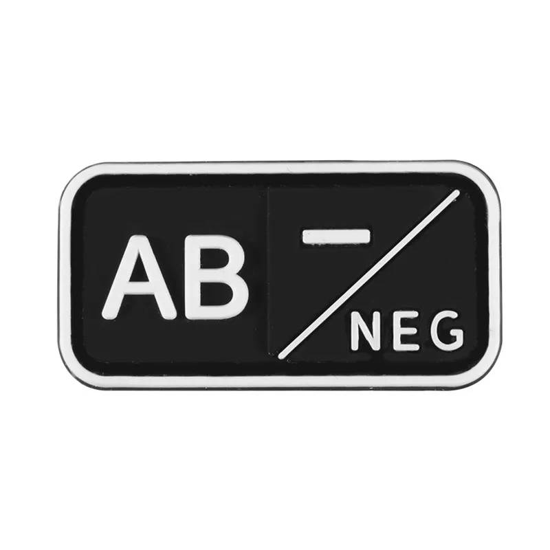 3D ПВХ A+ B+ AB+ O+ Положительный POS A-B-AB-O-отрицательный NEG Тип крови группа патч для одежды Военный резиновый нагрудный знак крючок и петля - Цвет: 1